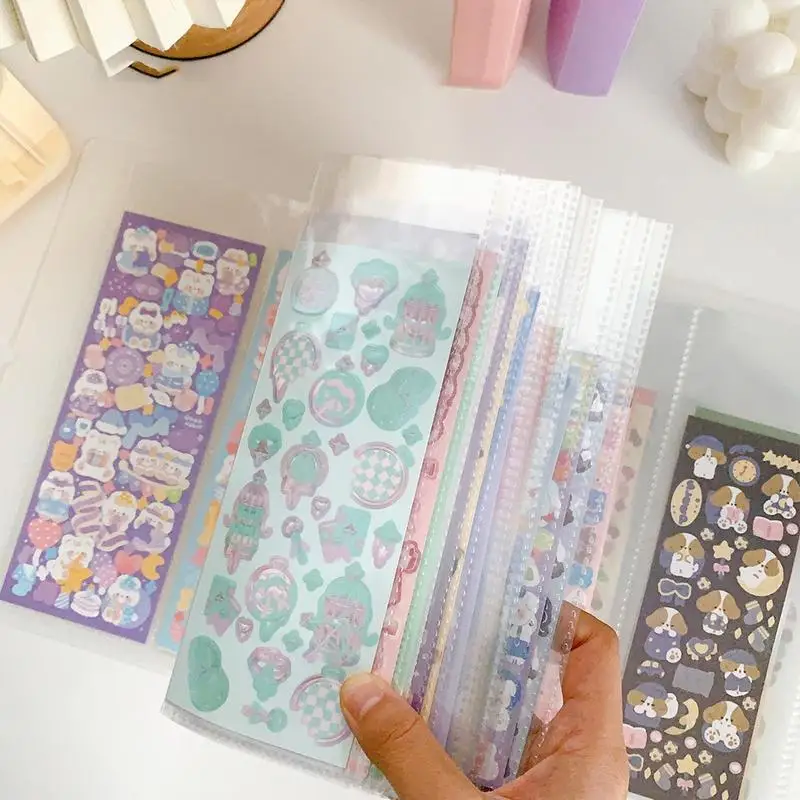 Sticker Organizer Book Album For Stickers Collection Reusable Transparent Double Inserts Collection Tool For Home Exhibition