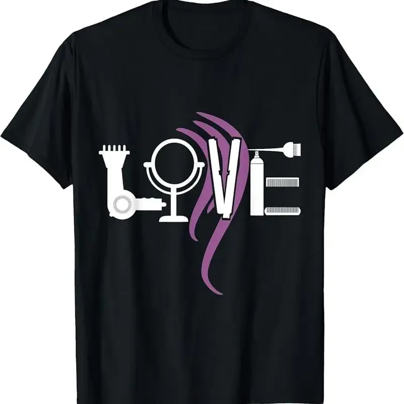 Hairdresser Love Funny Cute Hair Stylist Gift T-Shirt