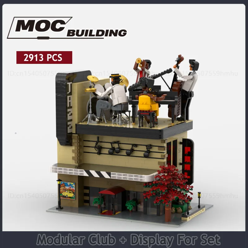 MOC City Modular Club Model Assembly DIY Building Block Display For Set Music Collection Toy Gift