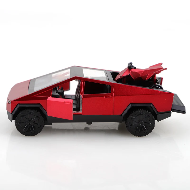 (Corrugated box) 1/36 scale, X-Pickup style toy car, powerful spring function, metal casting, toy, the best gift.