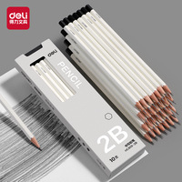 10pcs Deli Wooden Pencil Set 2B HB Black Kawaii Pen For Drawing Sketch Writing Smooth Write lapiseira profissional School Office