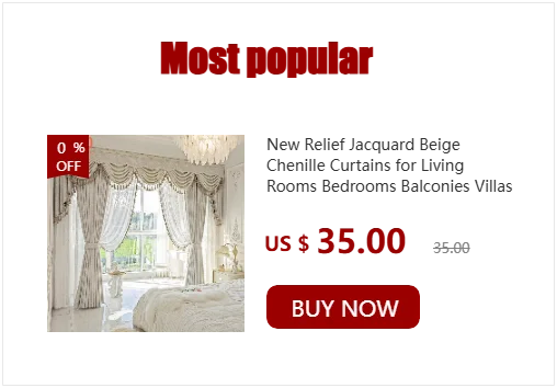 Gold Red Embroidered Window Screen Velvet Splicing Thickened Curtains for Living Room Bedroom French Balcony Villa Valance