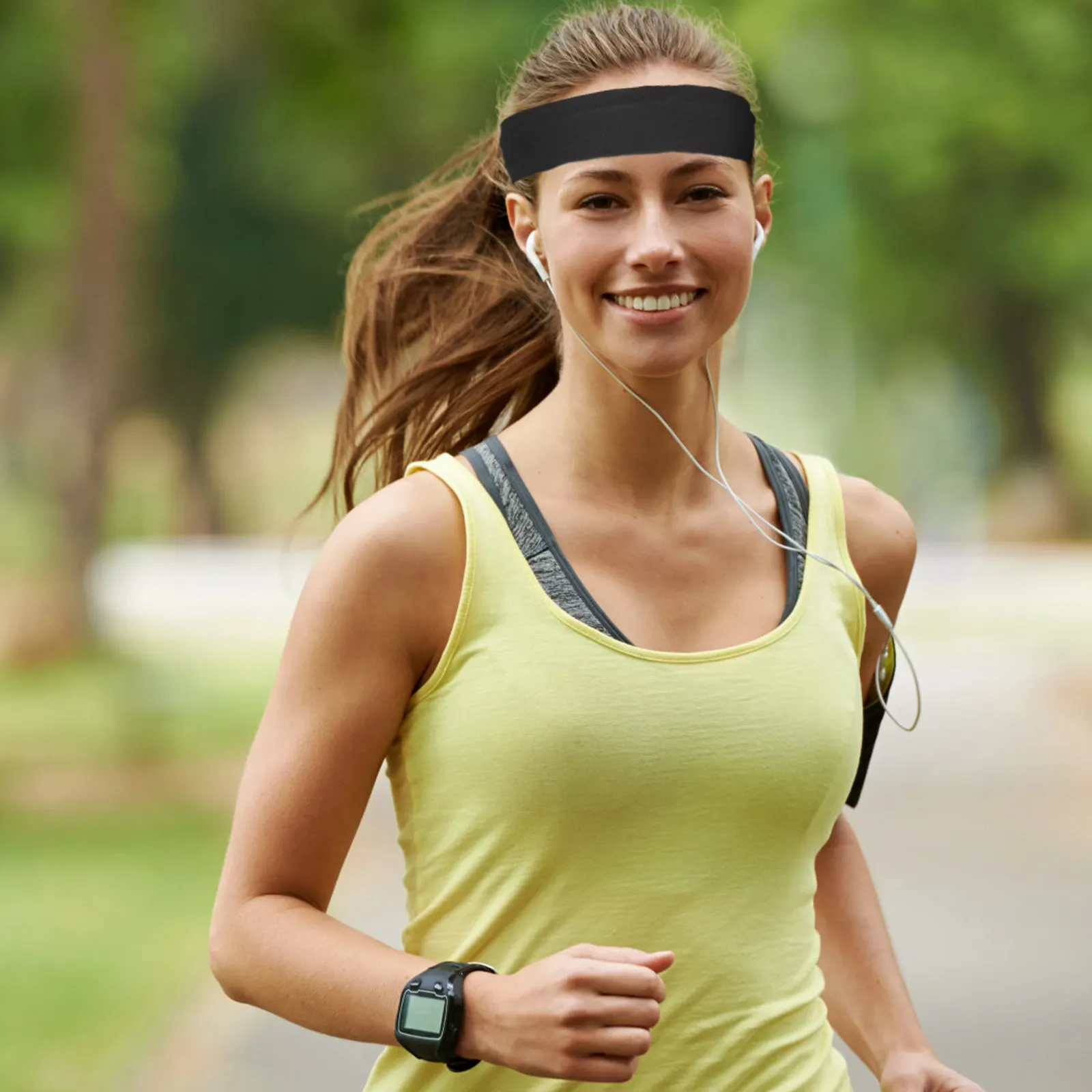 6Pcs Moisture Absorbing Elastic Headband Breathable Stretchy Sports Workout Yoga Running Sweatband Women Elastic Headband