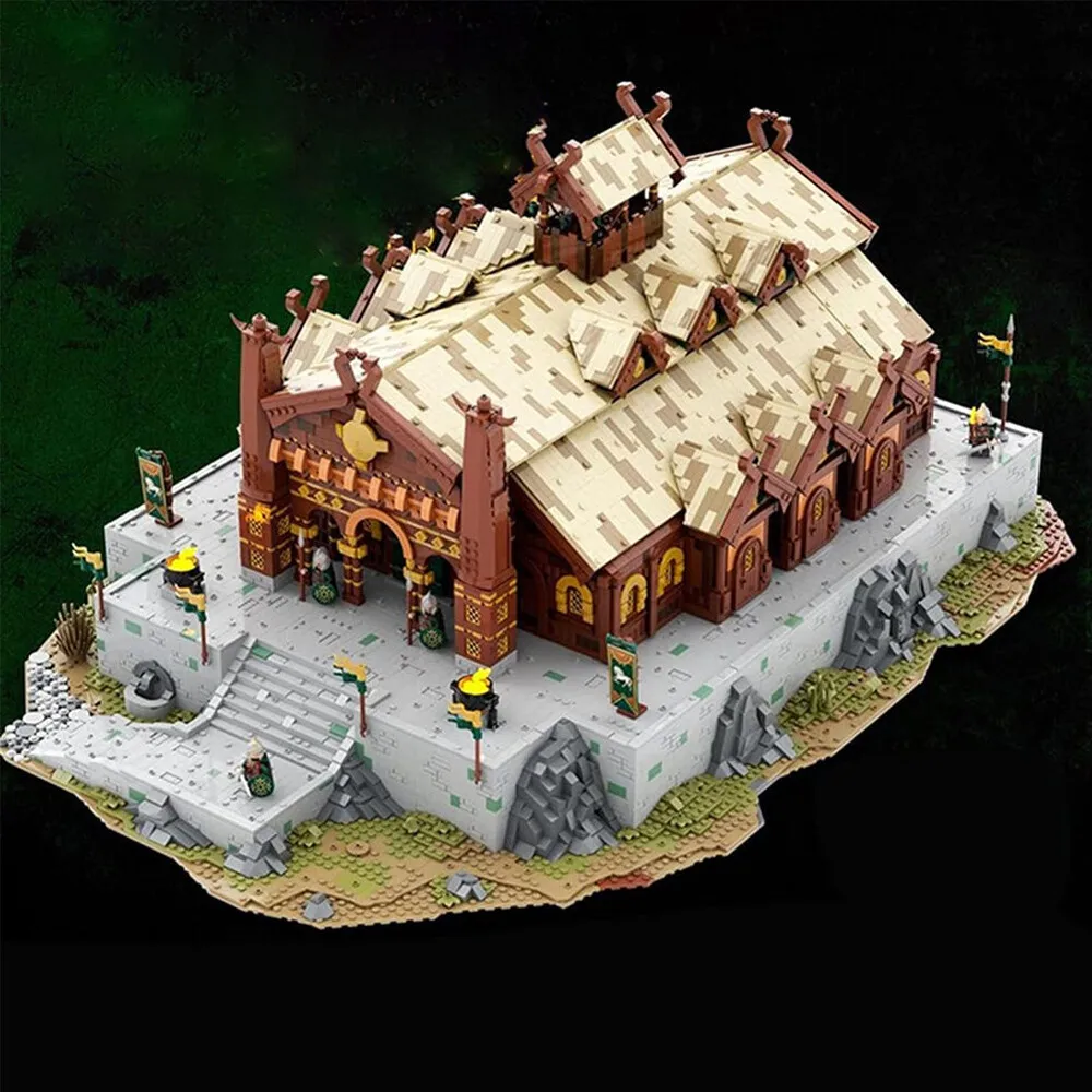 

MOC-140878 Великий зал на вершине холма с соломенной крышей и деталями интерьера 10029