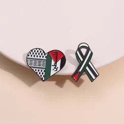 Flag of Pakistan Enamel Pin Creative Heart Ribbon Lapel Badge Backpack Hat Clothing Brooches Jewelry Accessories Gift for Friend