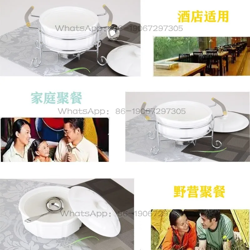 Open flame household thermal insulation soup pot, ceramic pot, nest bowl with lid, stainless steel hotel dry pot