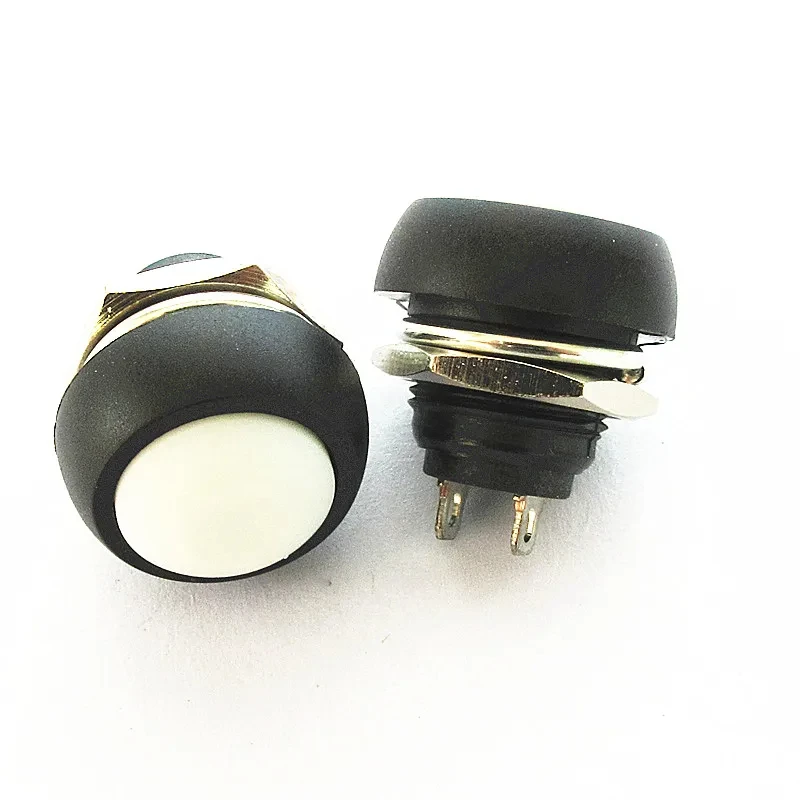 5Pcs 2Pin Mini Switch 12mm 1A waterproof switch pbs33b 12v momentary Push button Switch reset Non-locking pbs-33b