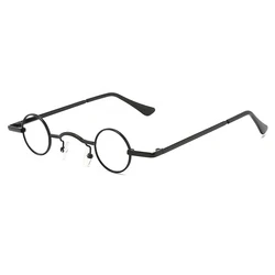 Vintage Mini Round Reading glasses 30mm Metal frame Retro Reader Clip-on Gold Silver Black