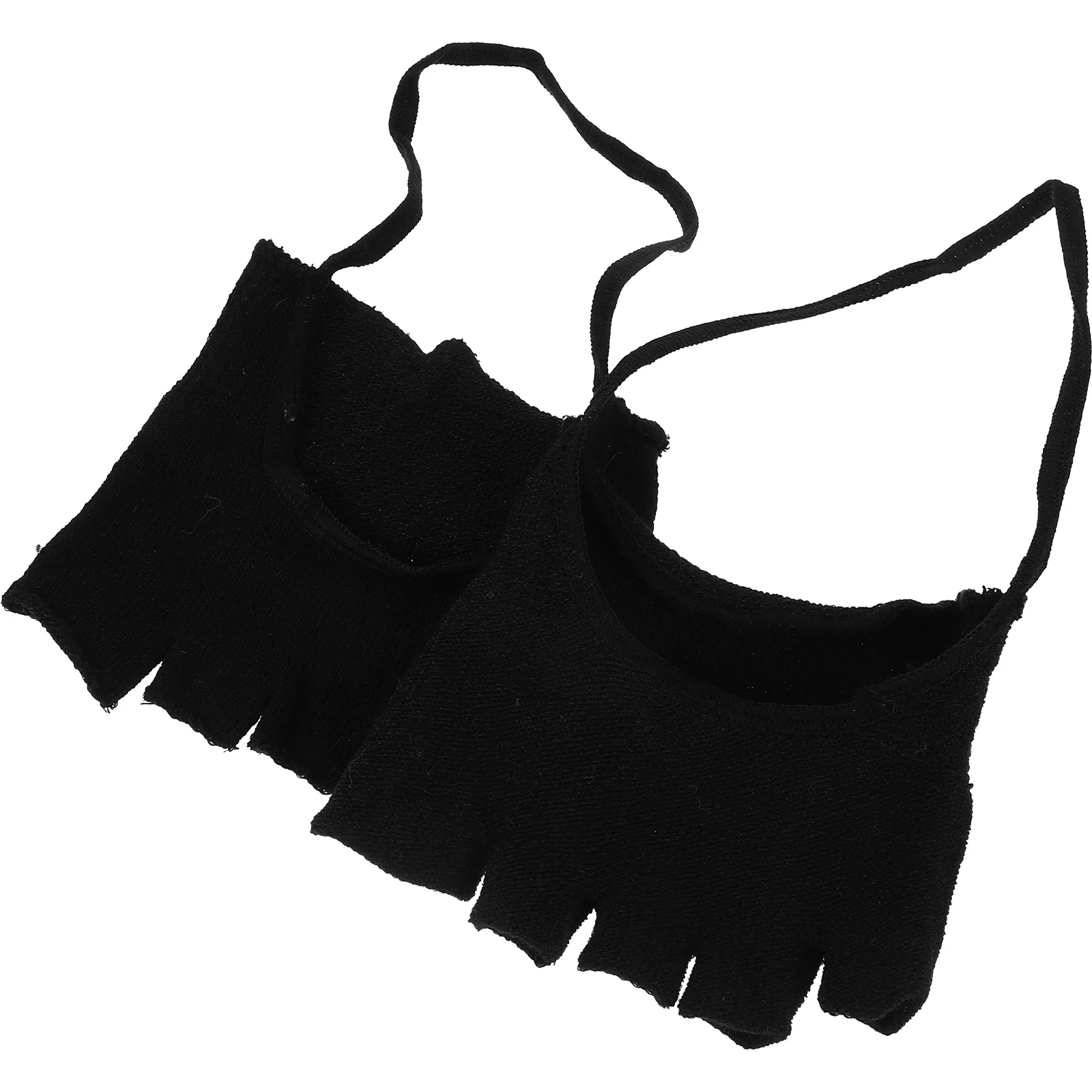 

Open Toe Invisible Separator Socks Women Cotton Half Black Breathable Comfort Sweat Absorbing Anti Slip Toe Covers High