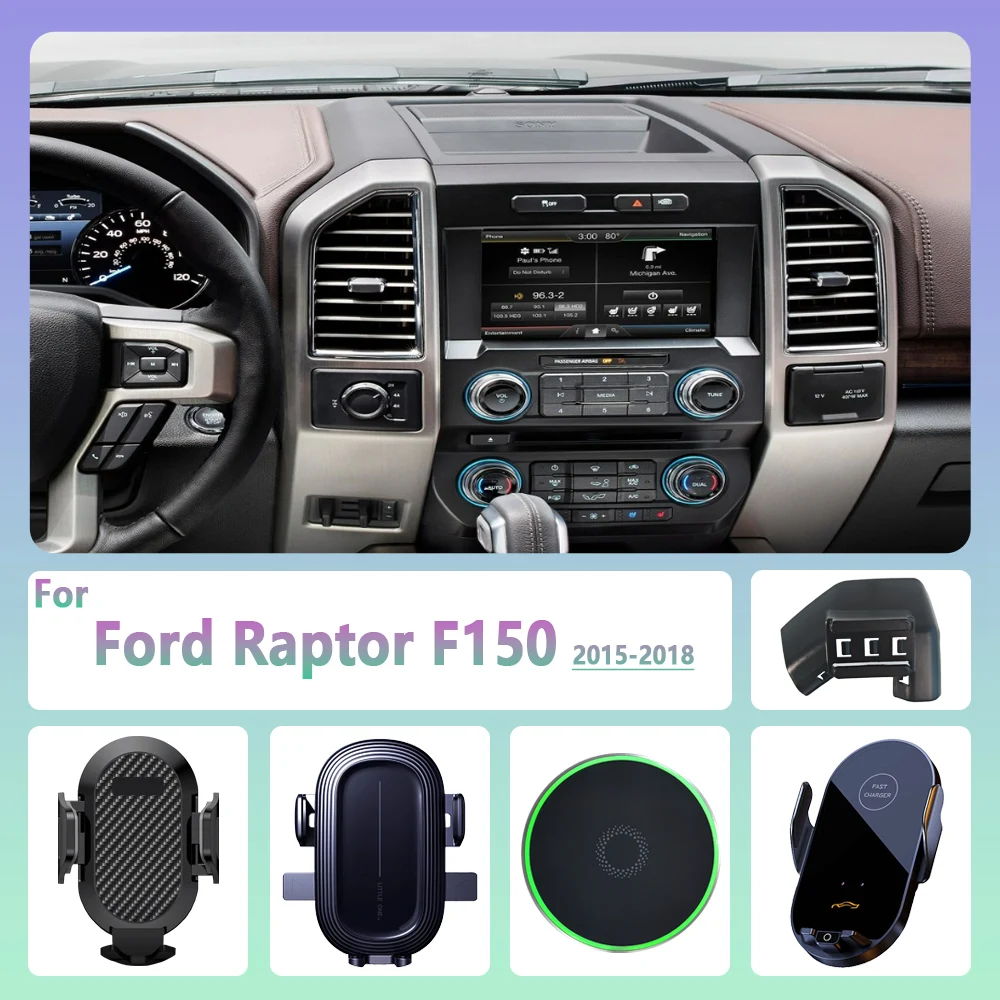 

For Ford Raptor F150 2015 2016-2018 Car Phone Holder Wireless Charging Magnetic Phone Holder Car Magsafe Support Accessories