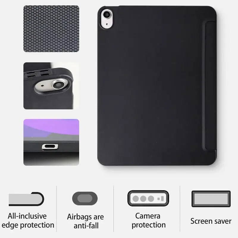 Capa protetora para tablet, capa de silicone com três dobras, pele de proteção para samsung tab a8 s8/s7 t500, suprimentos para tablet para estudo e escritório