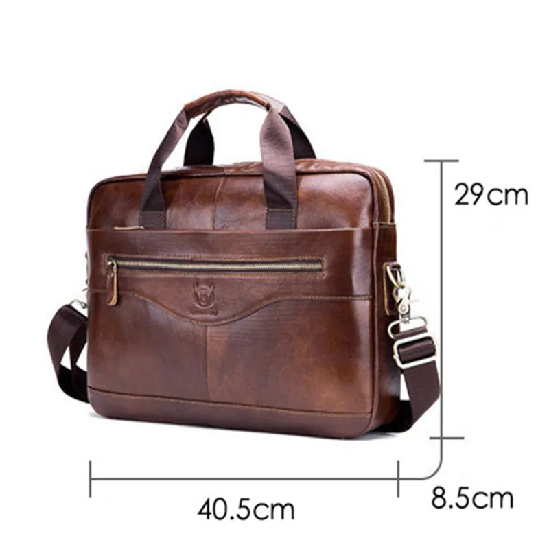 Maletines de cuero genuino Vintage para hombres, bolso de negocios para computadora portátil, bolso cruzado de alta calidad, bolso de mensajero de hombro masculino de lujo