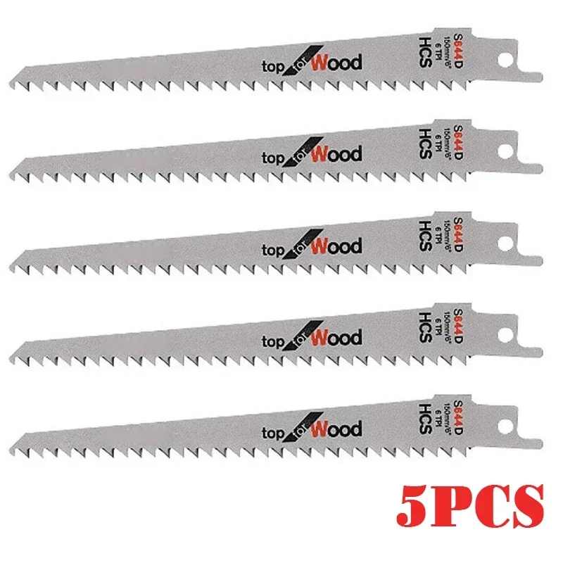 5pcs 6inch Reciprocating Saw Blade S644D Flexible Saw Blades Handsaw Multi Saw Blade For Plastic Wood Metal Cutting Power Tools