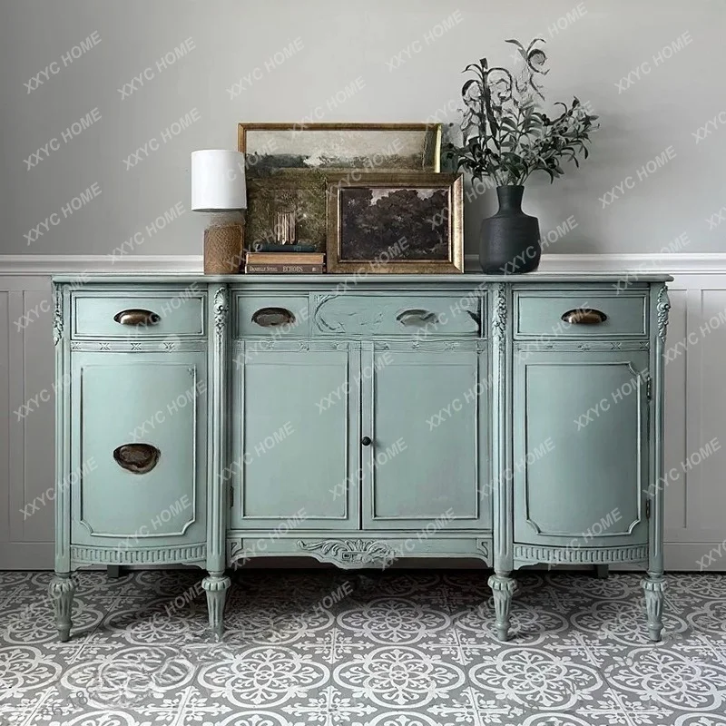 retro solid wood dining side cabinet  partition cabinet American country locker