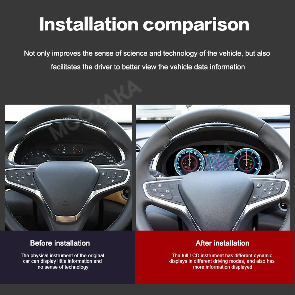 For Chevrolet Malibu XL 2015-2022 Car LCD Dashboard Digital Cluster Virtual Cockpit Instrument Speedometer Multifunctional