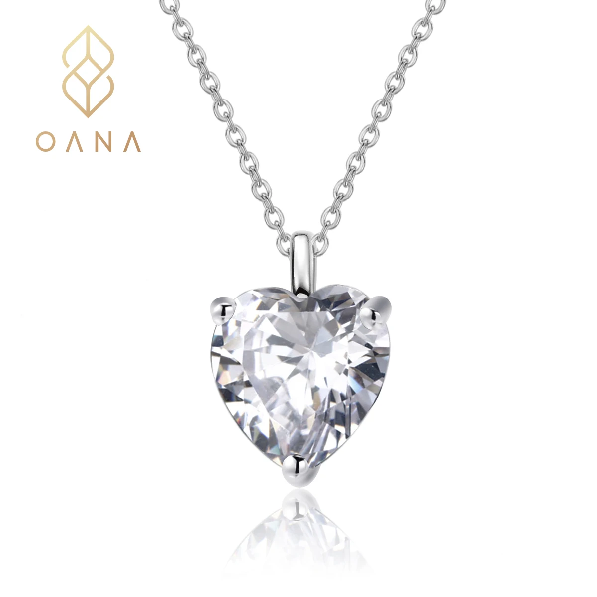 

OANA Fashion Light Luxury Simple Natural Garnet Love Pendant Clavicle Chain S925 Silver Inlaid Gemstone Necklace Jewelry