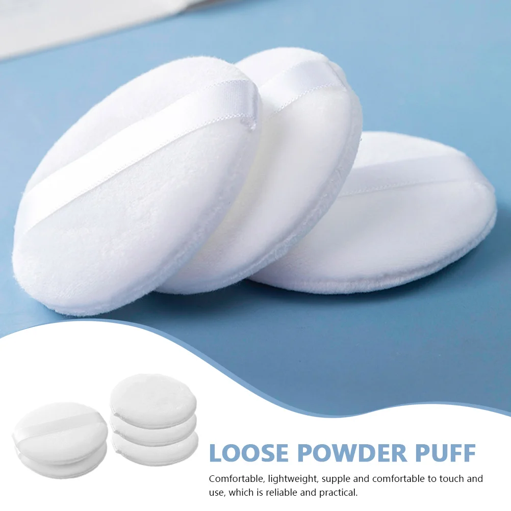 5 Stück abgerundete Kosmetik-Puff, schlichtes Design, weiche Haptik, Make-up-Puderquaste für die tägliche Schönheitsroutine, Geschenkidee