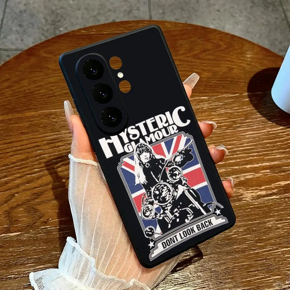 Hysteric Glamour Phone Case For Samsung Galaxy S26 S25 S24 S23 S22 S21 Plus Ultra Fold A Soft Black