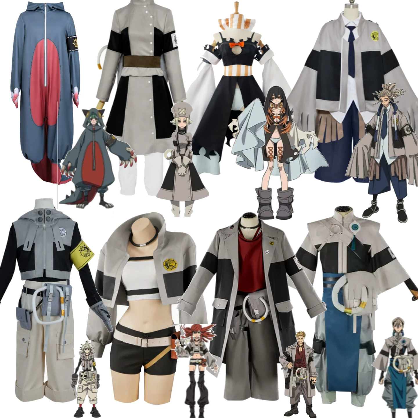 

GACHIAKUTA Guita Rudo Enjin Zanka Amo Riyo Eishia Tamsy Scavenger Team Battle Outfit Halloween Cosplay GACHIAKUTA Full Set