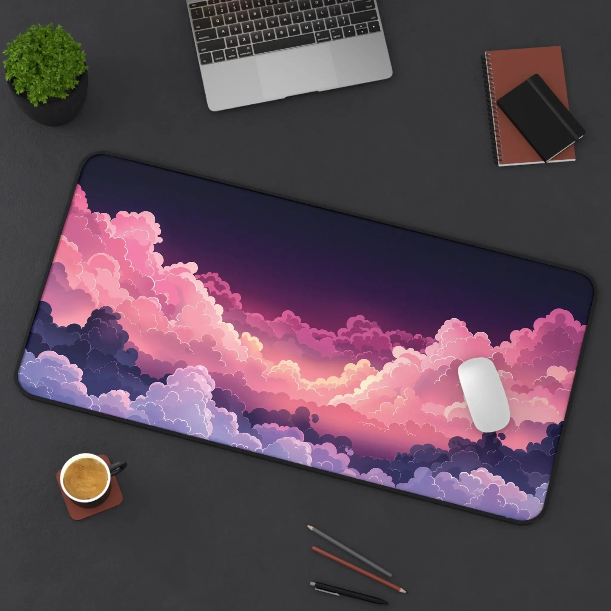 Kawaii Pink Mouse Pad Cute Cloud Pastel Purple Mousepad,Cute Cloud Desk Mat ,Cute Pastel Desk Mat,Gaming Moase Pad Office Carpet