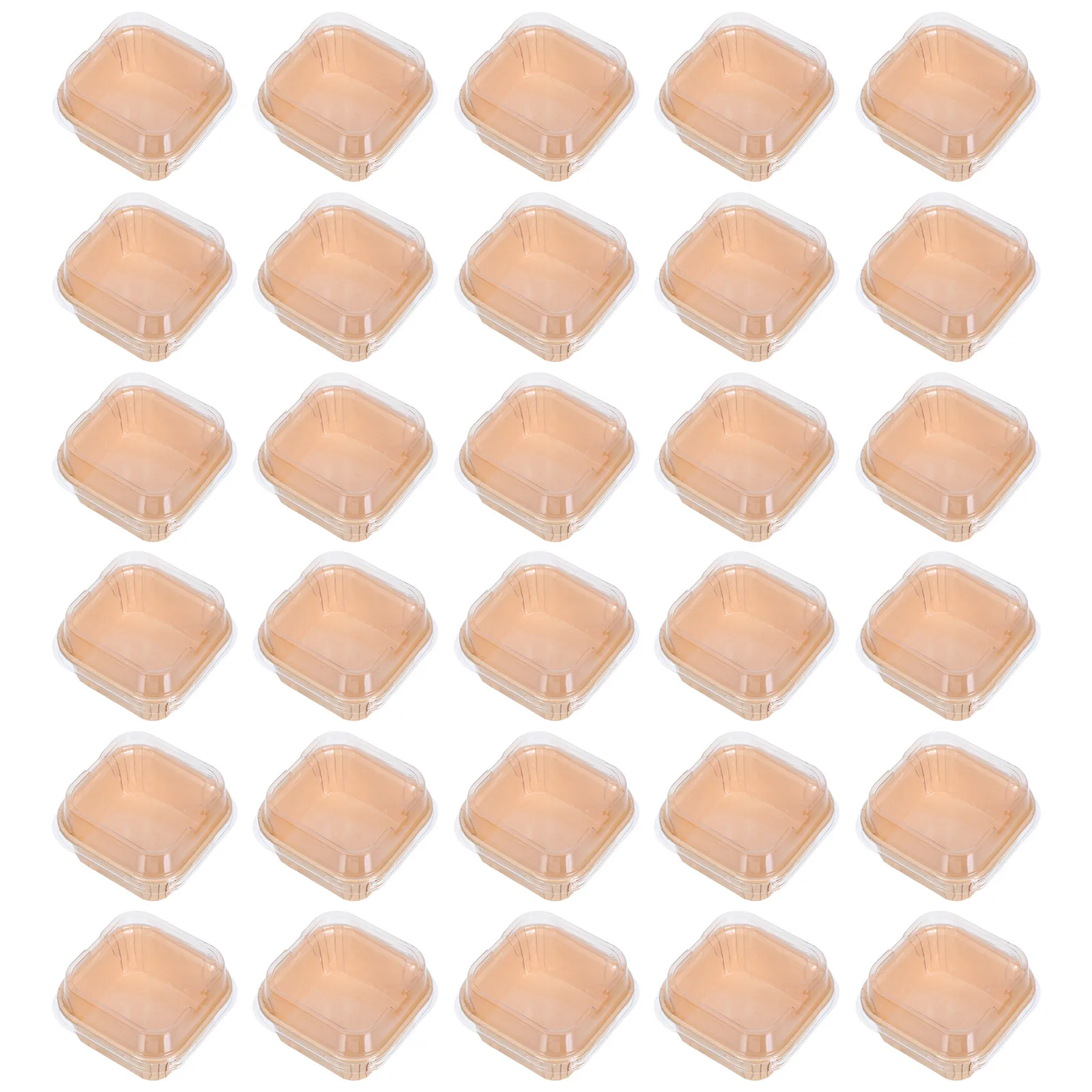 

100pcs Cupcake Liners With Lids Disposable Baking Cups For Muffins Desserts Square Ice Cream Paper Containers Kraft