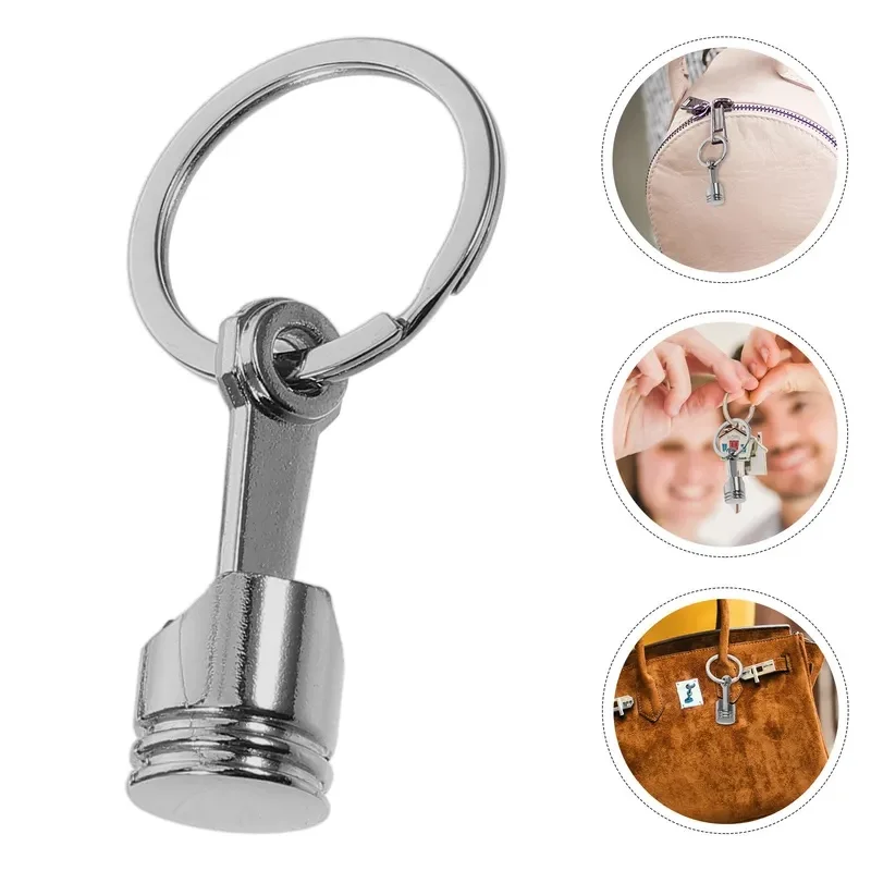 1/3/6Pcs Metal Piston Keychain Sleek Engine Design Keychain for Car Keys Heavy Duty Key Fob Holder Piston Key
