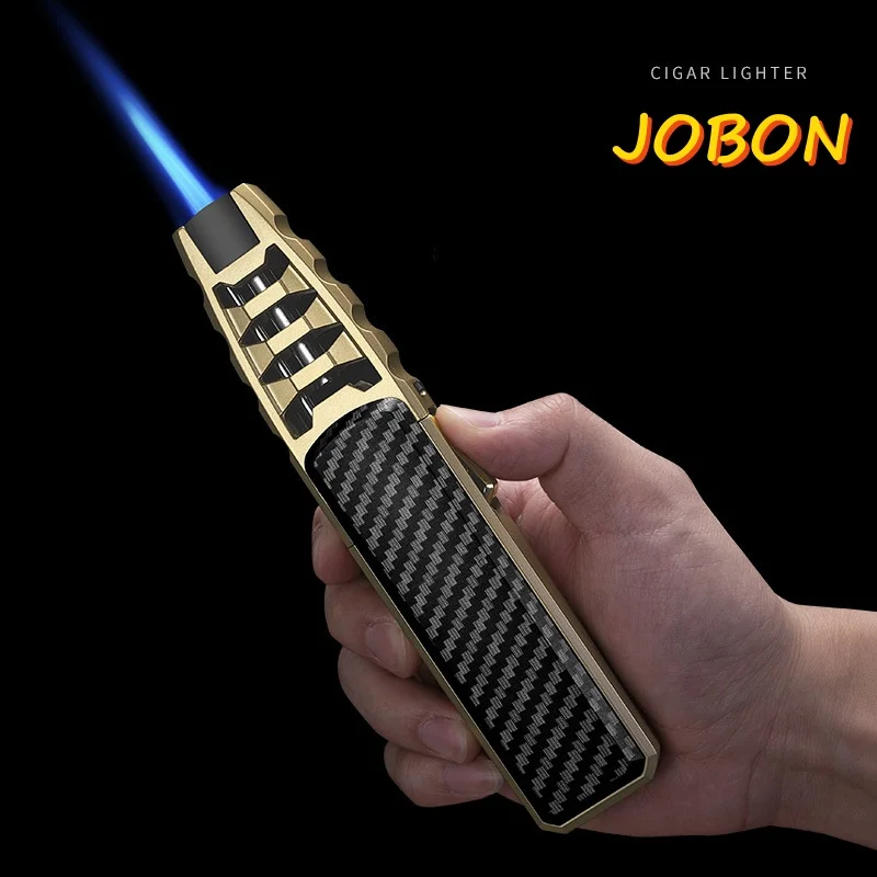 

Металлическая ветрозащитная Бутановая газовая зажигалка JOBON для использования на открытом воздухе, лампа с Синим огнем для кухни, барбекю, выпечки, кемпинга