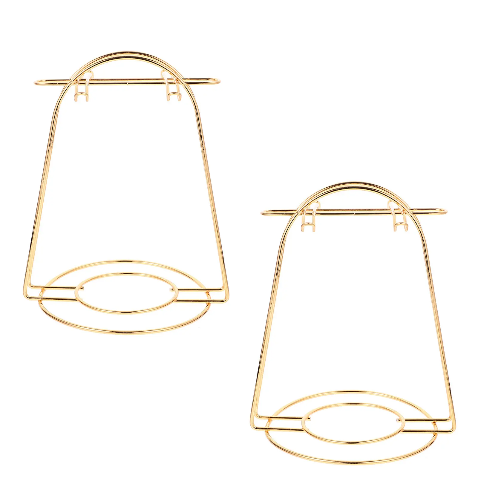 2Pcs Metal Coffee Mug Rack Gold Cup Holder Countertop Organizer Stand Space Saving Espresso Cup Saucer Display Dish Drying Rack
