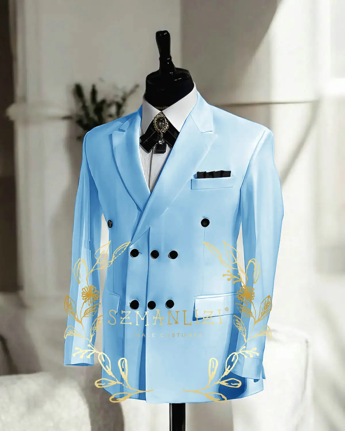 Wedding Men Suits Jacket Gentlemen Double Breasted White Peaked Lapel 1 Piece Coat Outfits Blazer Outwear Terno Business