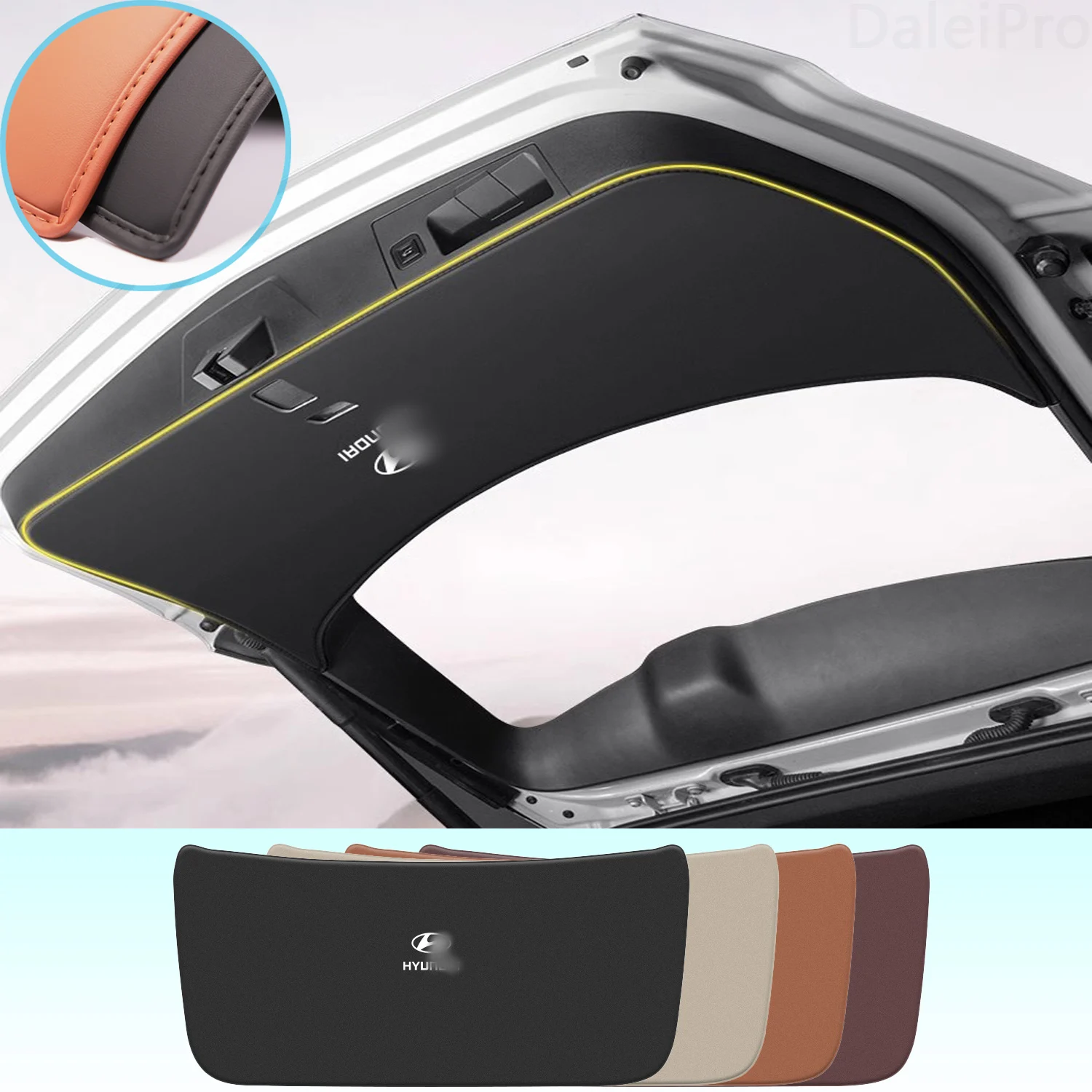 For Hyundai Creta IX25 2015 2016-2019 Car Liftgate Protection Mat Rear Trunk Protection Cover Anti-kick Leather Decoration Pad