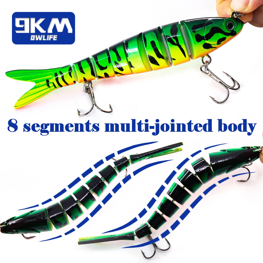 Esche da pesca Realistici Multi snodabili Swimbait per trota spigola Affondamento lento D\'acqua dolce Topwater Crankbaits Bass Fishing Lure 27g