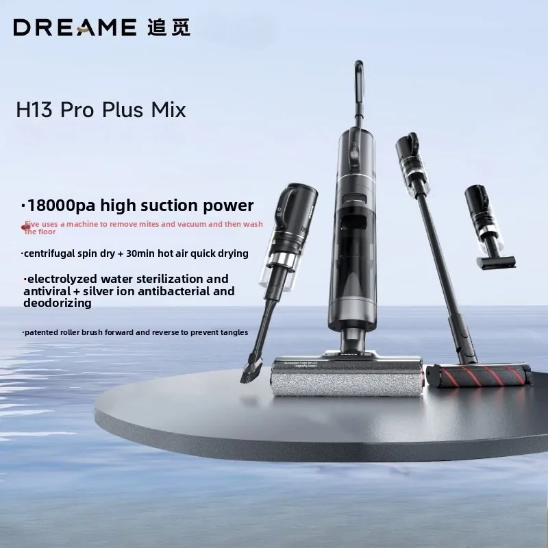 Dreame h13pro plus mix sem fio portátil máquina de esfregar a vácuo com um botão limpeza automática inglês falando