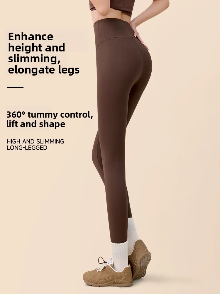 Legginsy damskie z wysokim stanem, ocieplane, z podszewką, modelujące sylwetkę, do jogi, na wiosnę, jesień i zimę.