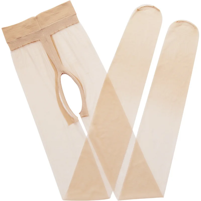 DOIAESKV جديد 0D مثير تنفس الجوارب شفافة Crotchless النساء جوارب طويلة رقيقة جدا النايلون الجوارب الإناث بسط جوارب