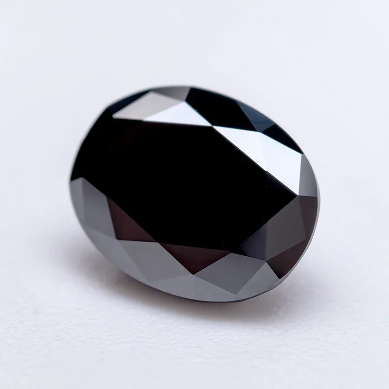

Moissanite Stone Oval Cut Black Color VVS1 High-quality DIY Charms Jewelry Making Main Materials with Certificate