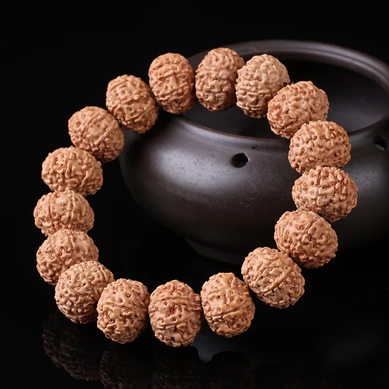 Natural Flying Saucer Jingang Bodhi 9 Mukhi Boutique Single Circle Prayer Beads Bracelet