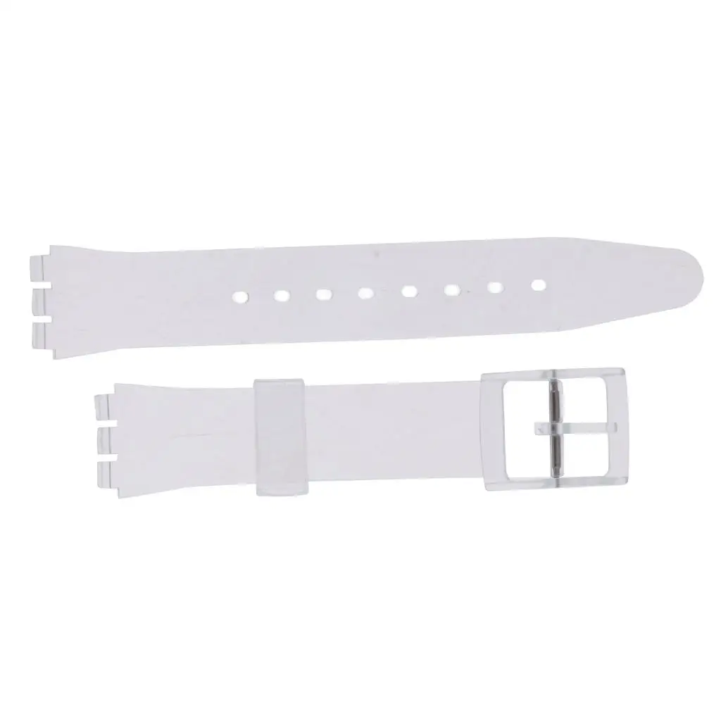 Silicone Watchband Hypoallergenic Rubber Strap 17mm Replacement for Sports Watches and Fitness Trackers