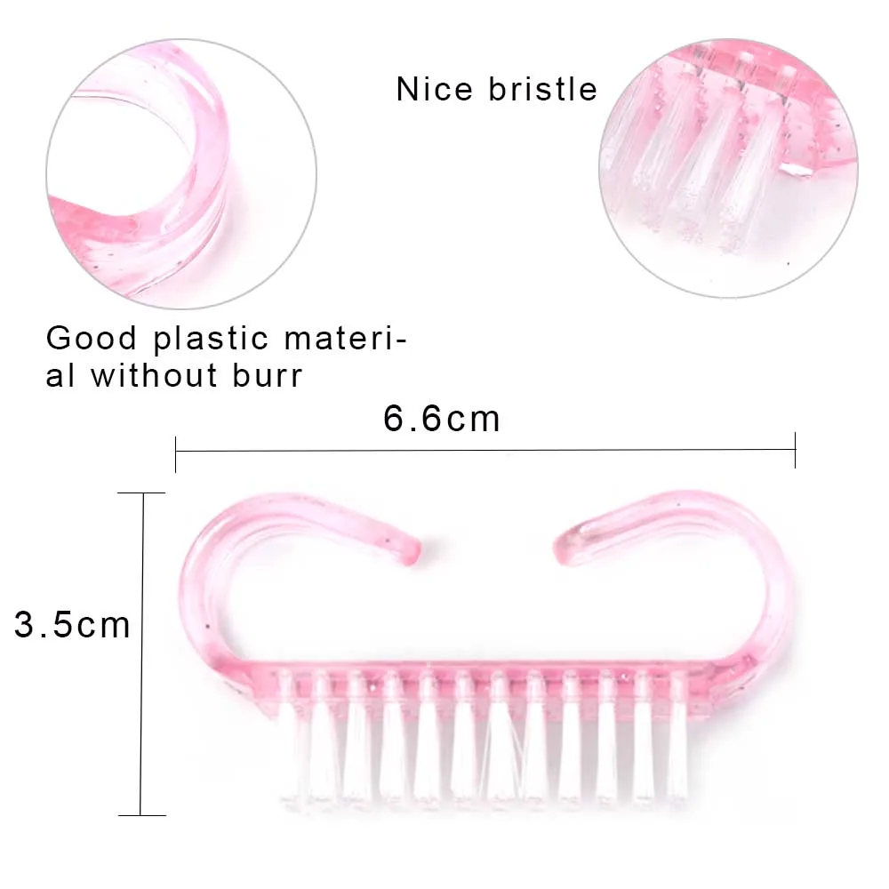 Cleaning Nail Brush Nail Art UV Gel Remove Manicure Pedicure Tool Plastic Finger Care Dust Clean Handle Makeup Washing For Women