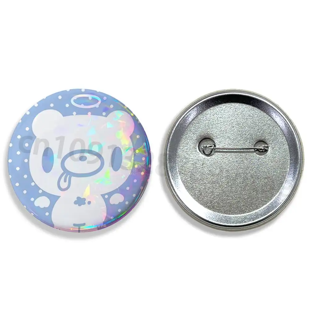 Cute G-Gloomy Bear Tinplate Enamel Pins Creativity Printed Pictures Text Metal Lapel Badges Brooches