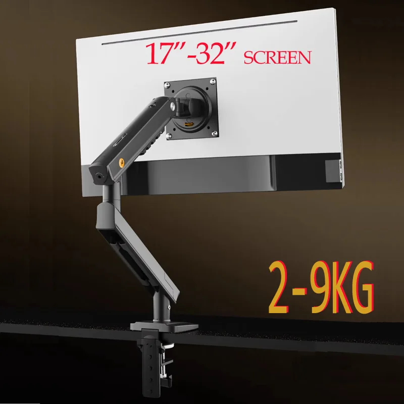 NB F80 D2 A5-XS 17'-30' LCD LED Monitor Arm Desktop Holder Screen Stand Gas Spring Full Motion Gas Strut Flexi 2-9kg White Clamp