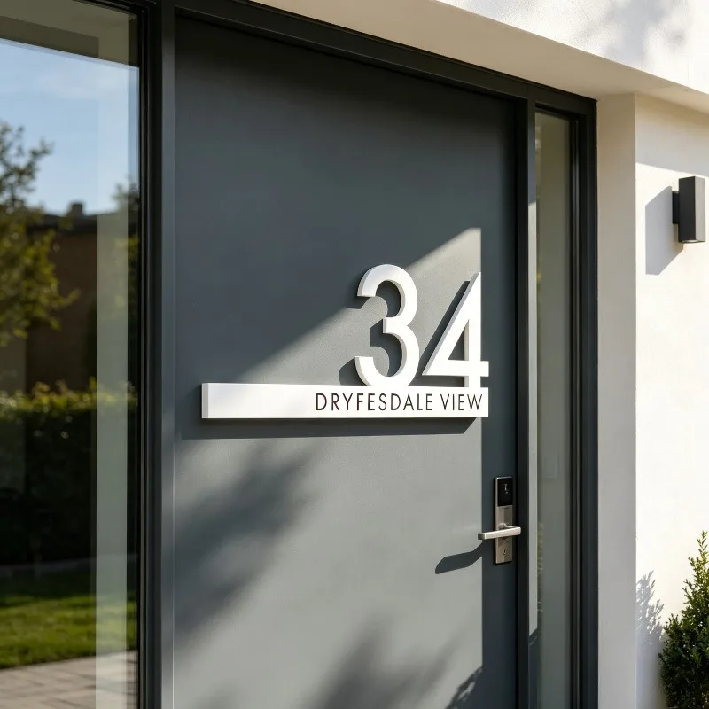 Custom Creative Acrylic House Number Sign Cut Design Personalized Address Plate Fashion Home Villa Door Marker Wall Decorative