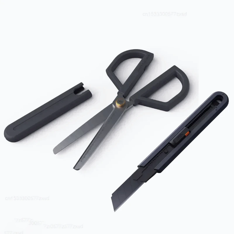 JIMIHOME Scissors and Knife Mini Combo Set Adjustable Fabric Cutter Tool Business Office Supply Home Cutting Stationery