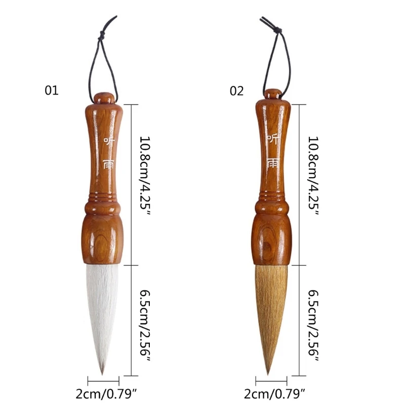 Imagem -06 - Caligrafia Chinesa Escova de Escrita Escova de Pintura Escova Hopper-shaped Weasel Escova de Cabelo para a Prática Caligrafia Chinesa