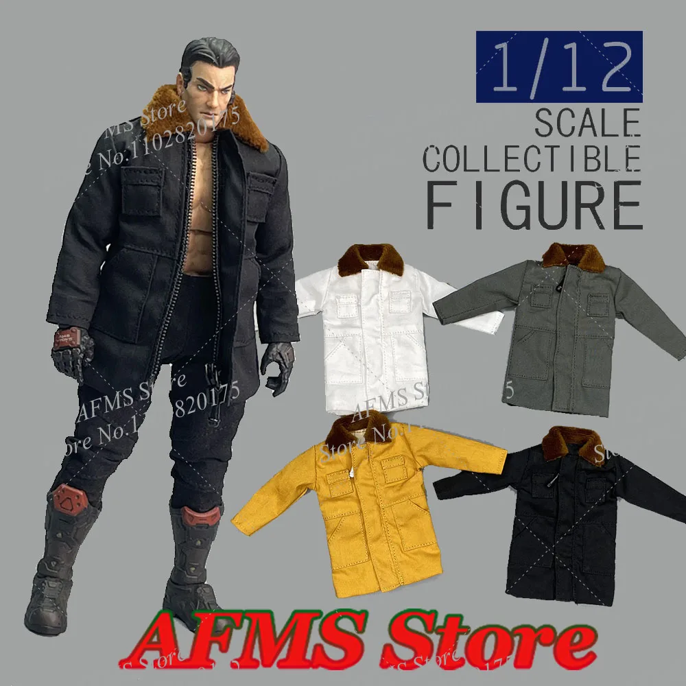 

1/12 Scale Collectible Figure Winter Cargo Coat Vintage Fur Collar Long Sleeved Windbreaker Fit 6Inch Action Figure Men Soldier
