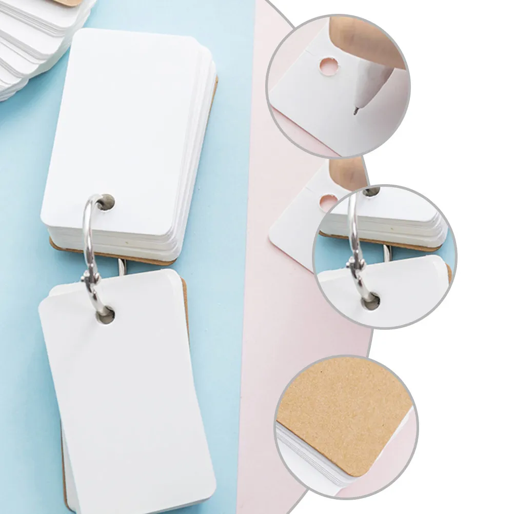 12Pcs Ring Loose Leaf Notepad Vocabulary Cards Portable Study Cards Refillable Memo Notes Pads for School Office