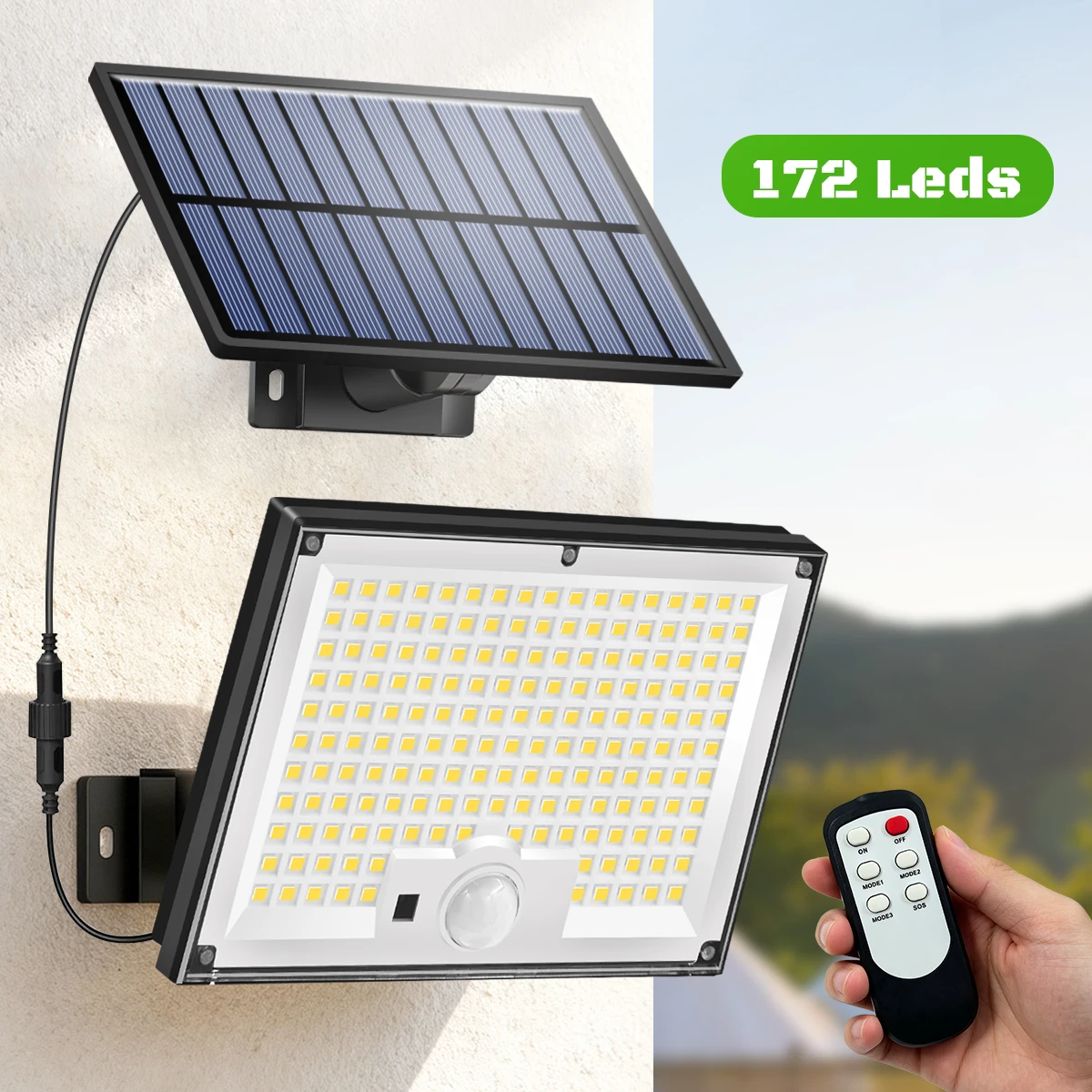 Solar Lights Outdoor with Motion Sensor Solar Flood Lights Waterproof Dusk to Dawn Solar Powered Security Spot Lights for Porch
