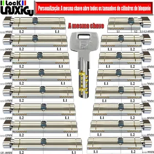 Personalizado Anti-Theft Door Lock Cylinder, mesma chave para abrir todos os tamanhos de cilindros, padrão europeu, alta qualidade, 11 pinos 10 principais vendas cilindro de - №4