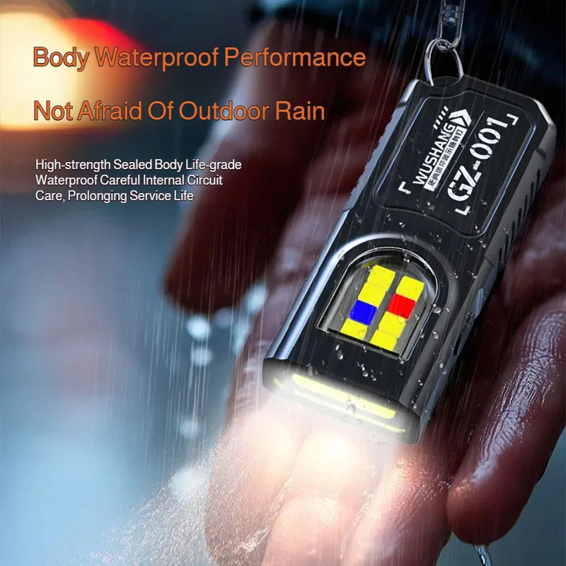 Portable Mini Work Light Super Bright Rechargeable LED Lamp Multi-Function Keychain Flashlight for Camping Outdoor Tools