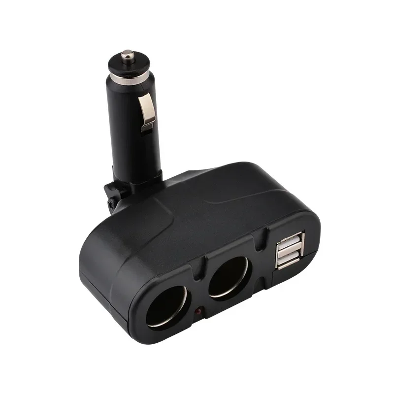 1pcs New DC 12V 60W Car Cigarette Lighter 2 Way Dual  USB Adapter Charger Plug 90 Degree Foldable for Car SUV Off-road Vehicle