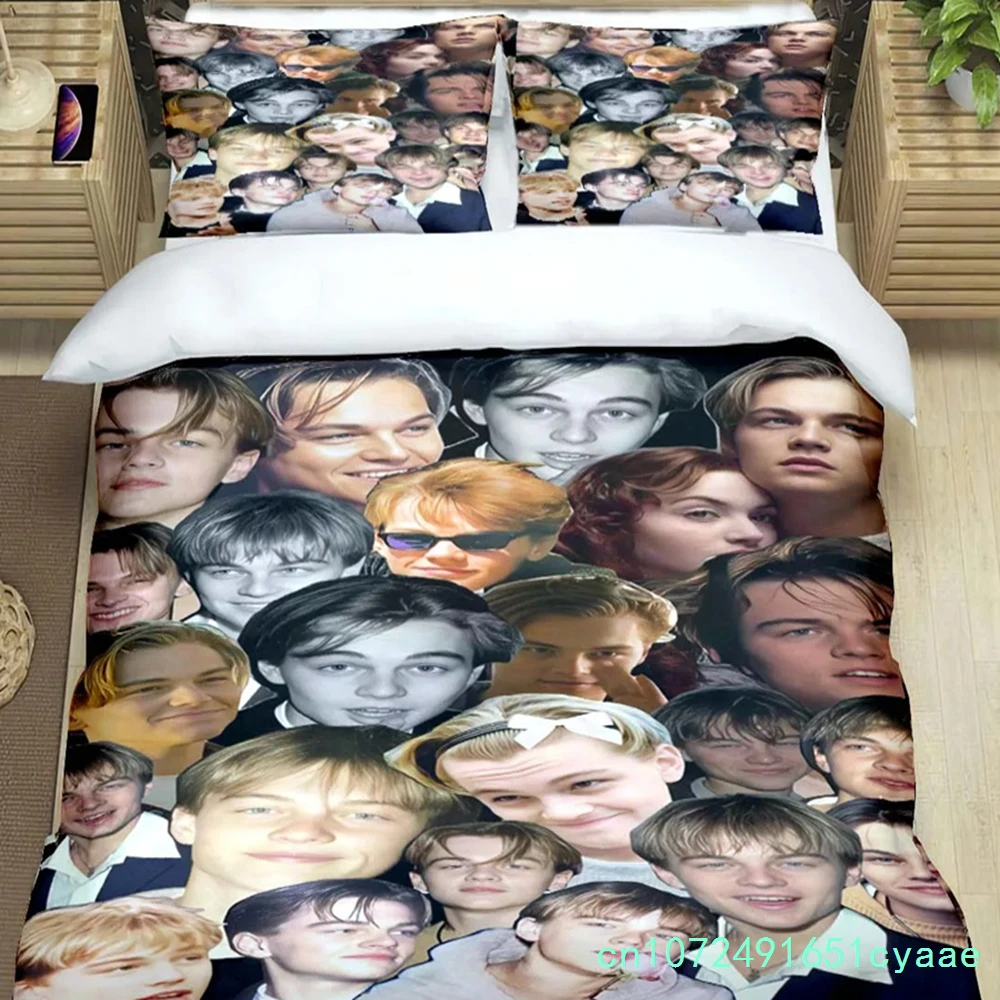 Famous Actor L-Leonardo DiCaprio Print Bedding Sets Bed Supplies Set Duvet Cover Bed Comforter Set Bedding Set Luxury Gift